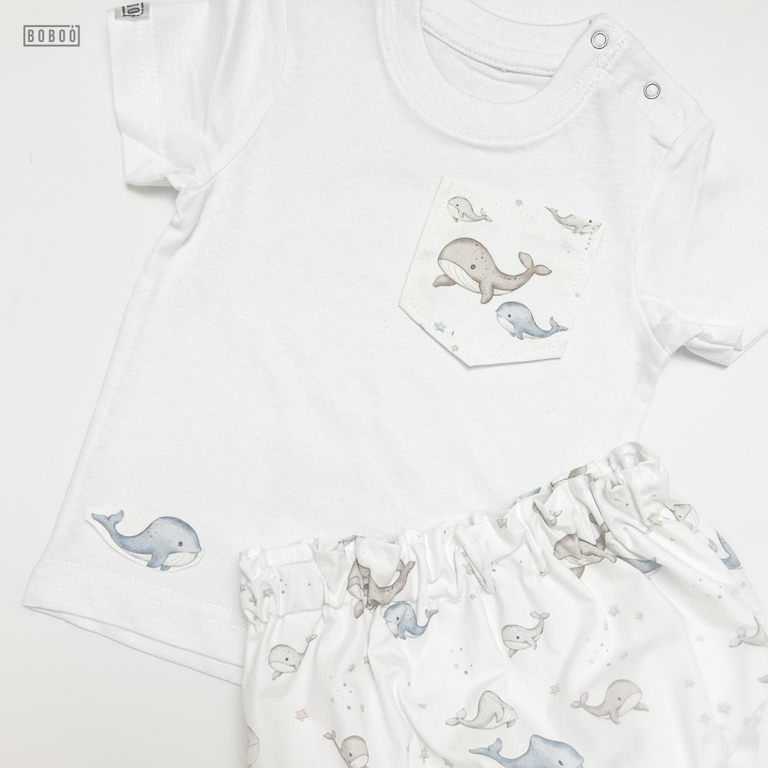 Camiseta Bolsillo Ballenas