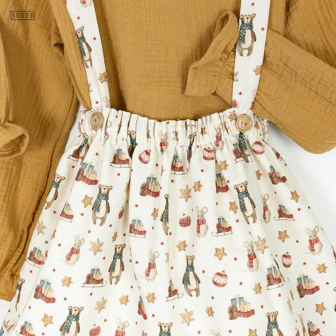 Falda Tirantes Ratone y Osos Navideños Falda