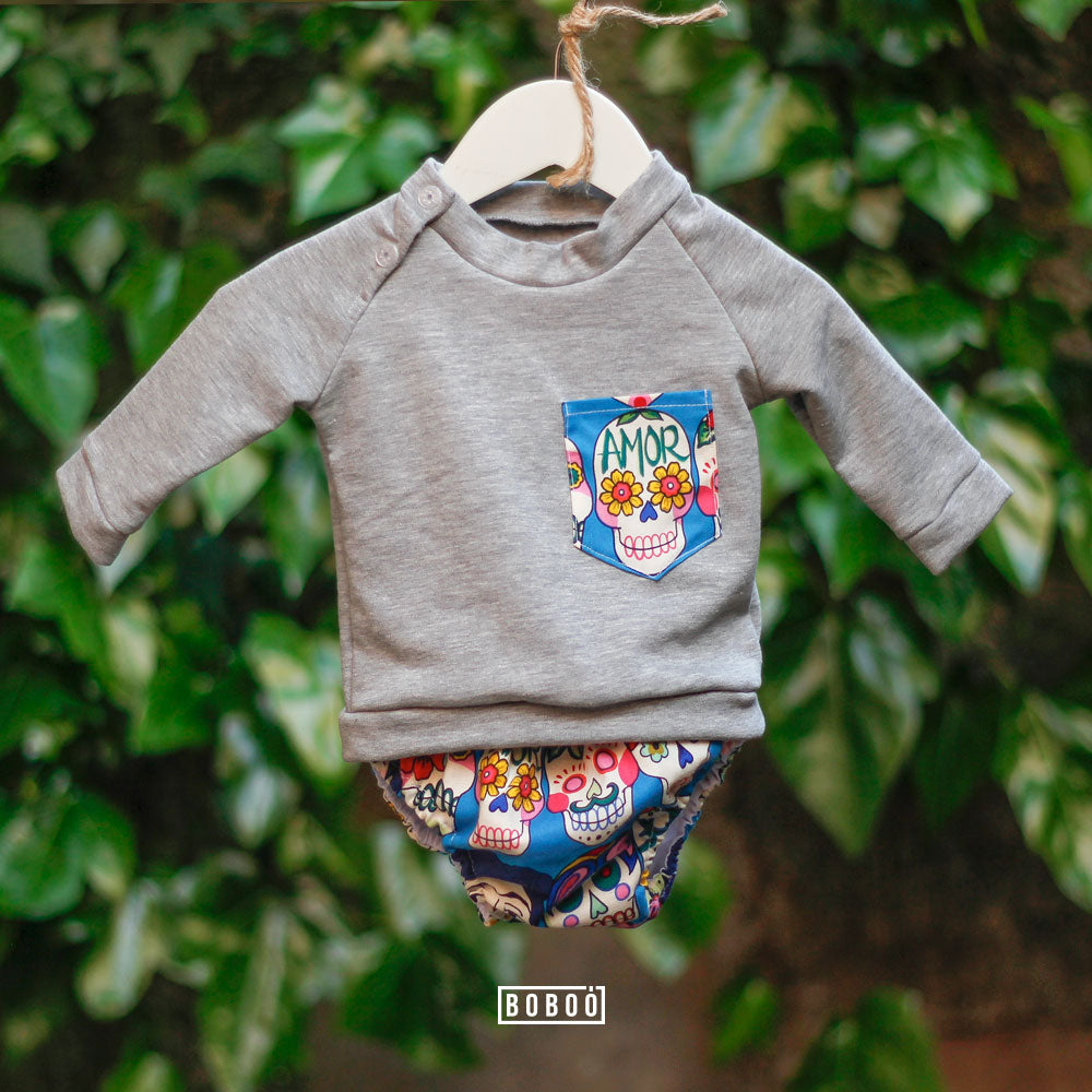Sudadera Gris Bolsillo Personalizable