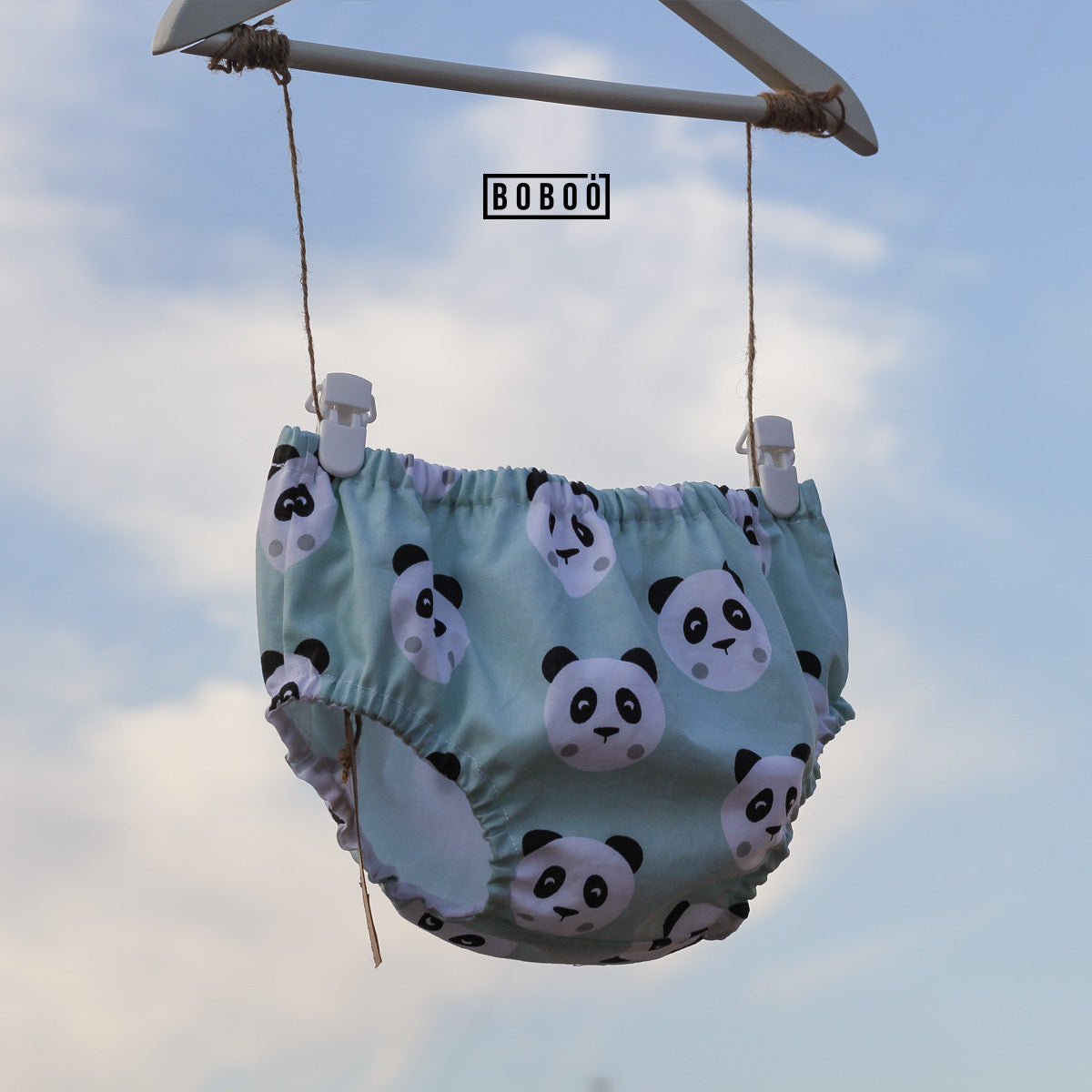 Cubrepañal Oso Panda Mint