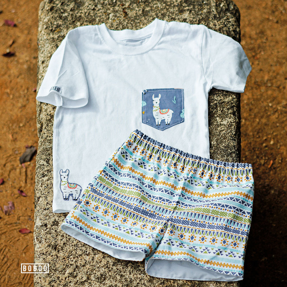Camiseta Bolsillo Llamas