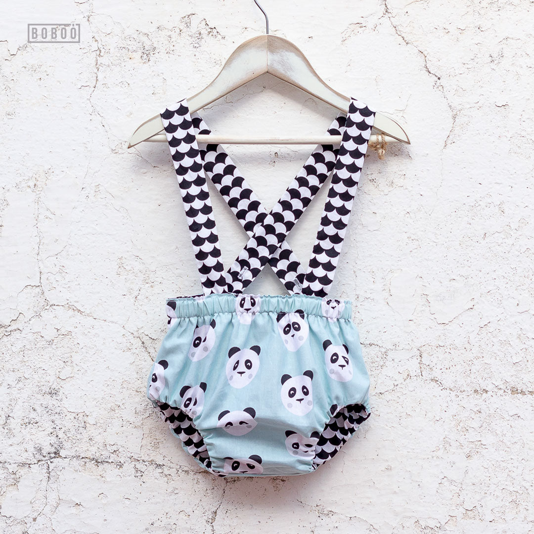 Cubrepañal Reversible con Tirantes Panda Mint
