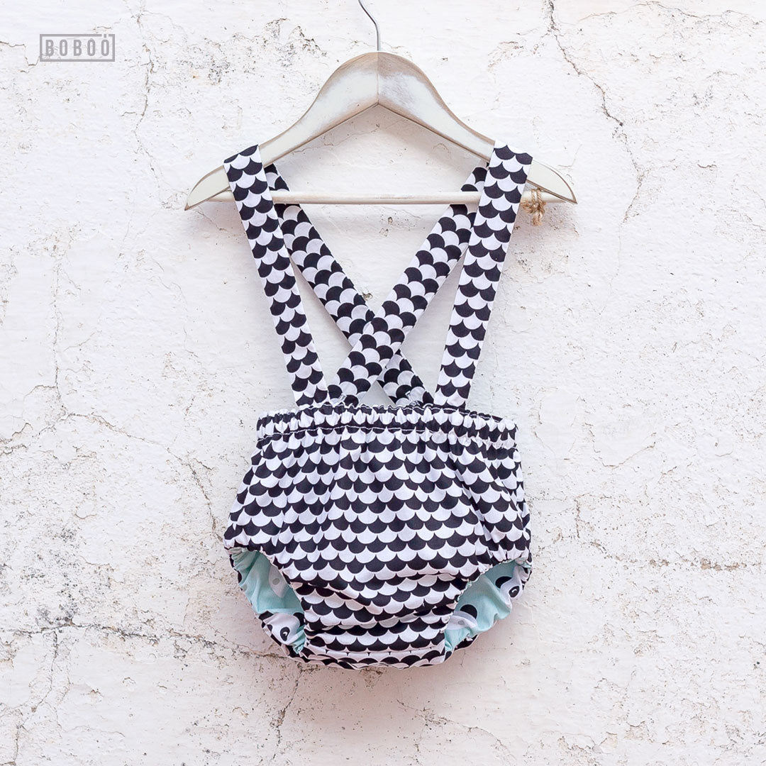 Cubrepañal Reversible con Tirantes Panda Mint