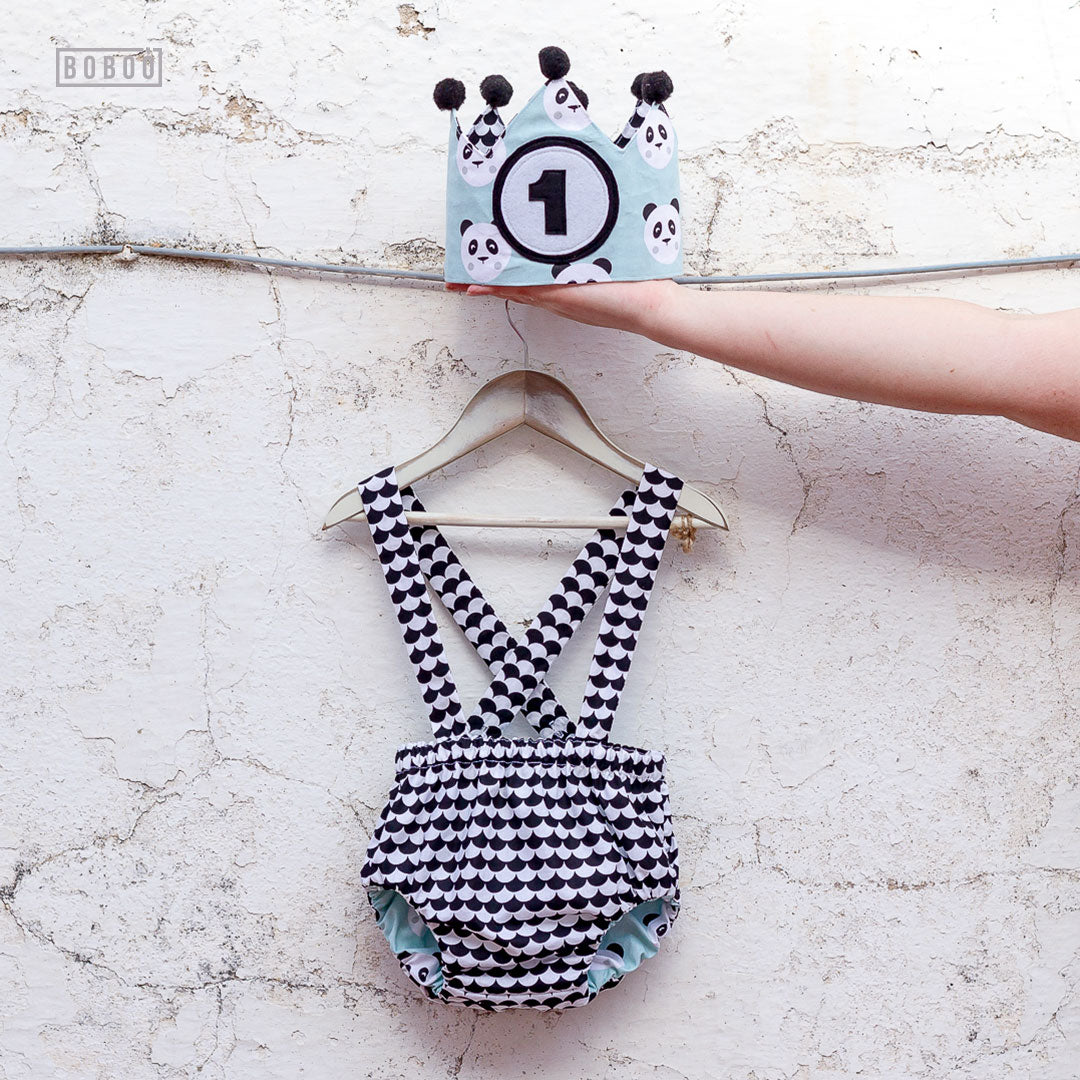 Cubrepañal Reversible con Tirantes Panda Mint