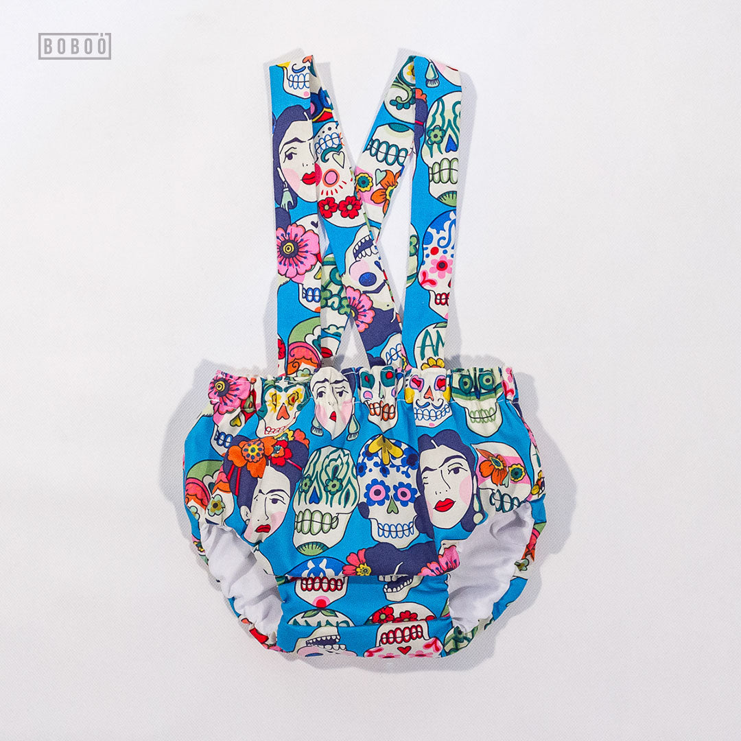 Cubrepañal con Tirantes Calaveras Frida