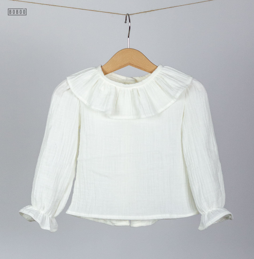 Blusa Gasa Blanco Roto