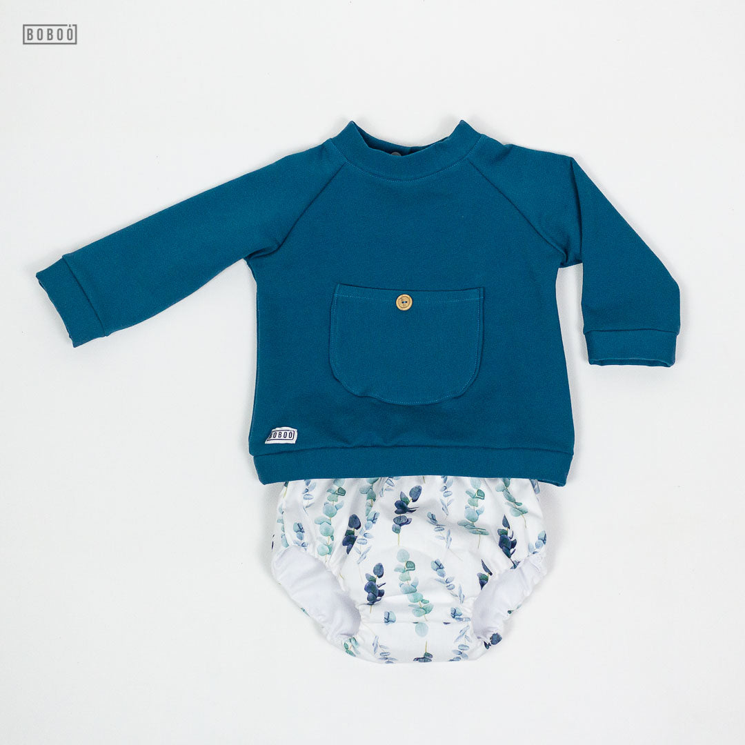 Sudadera Azul Bolsillo Grande