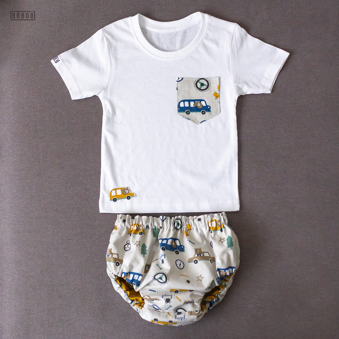 Camiseta Bolsillo Osos Coches