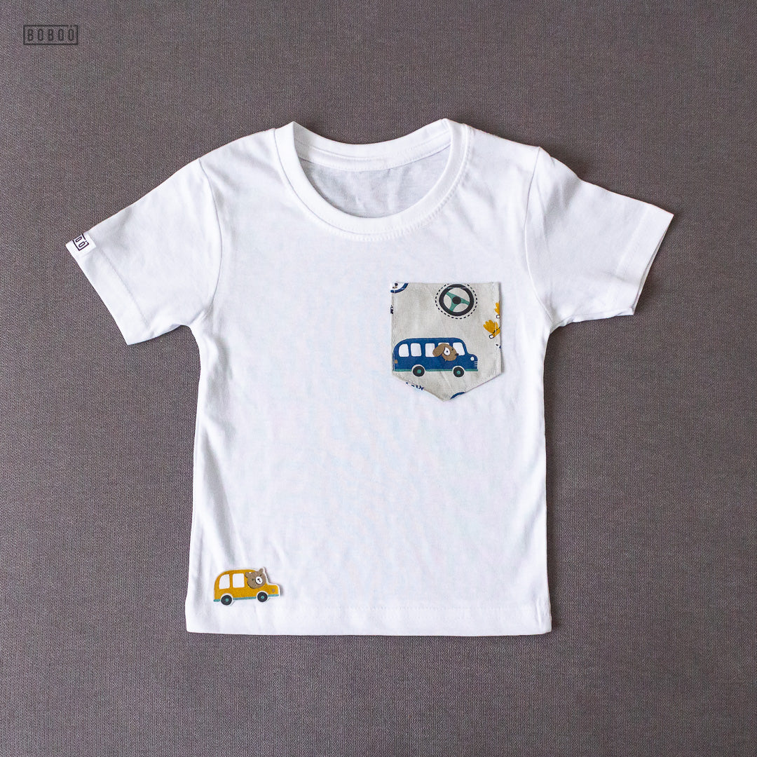 Camiseta Bolsillo Osos Coches