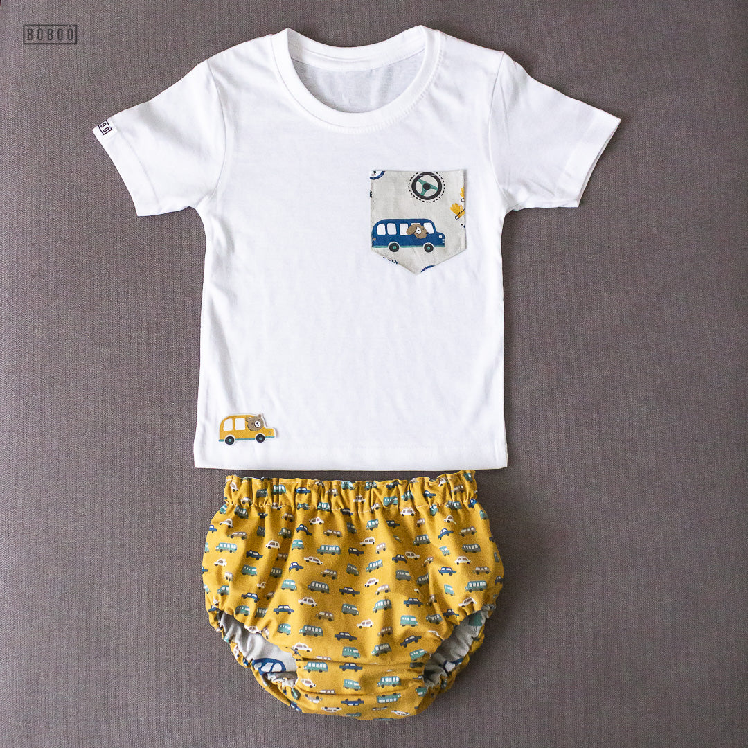 Camiseta Bolsillo Osos Coches