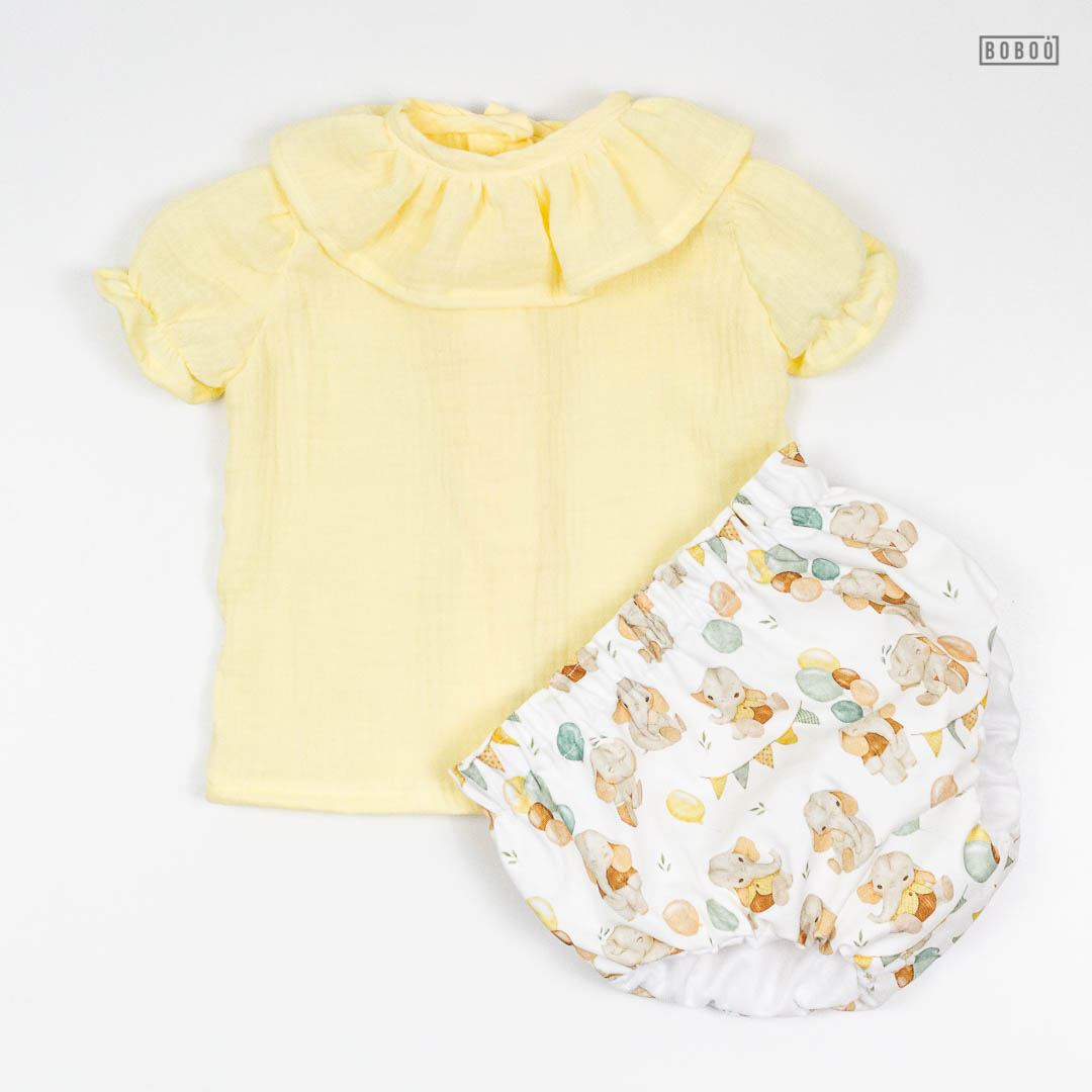 Blusa Gasa Amarillo Pastel