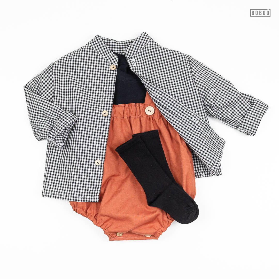 Camisa Vichy Cuello Mao blusa