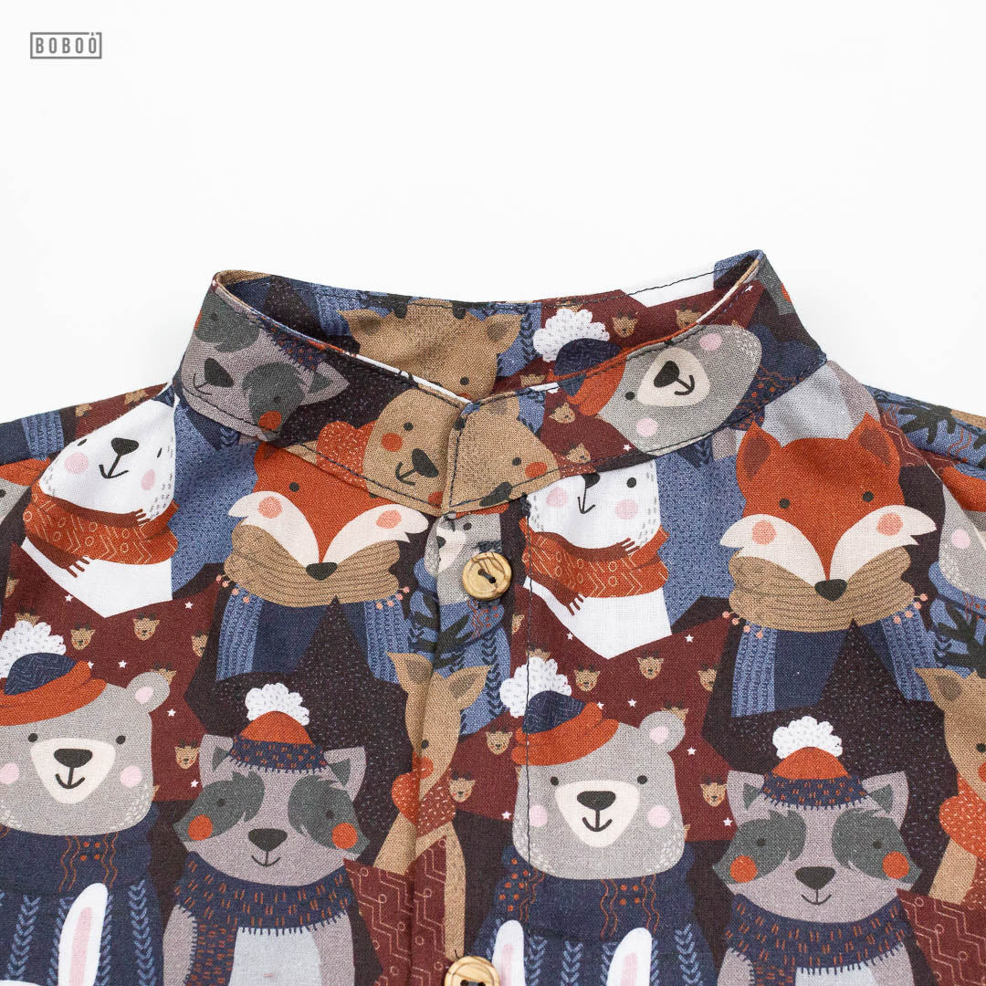 Camisa Cuello Mao Animales Abrigados