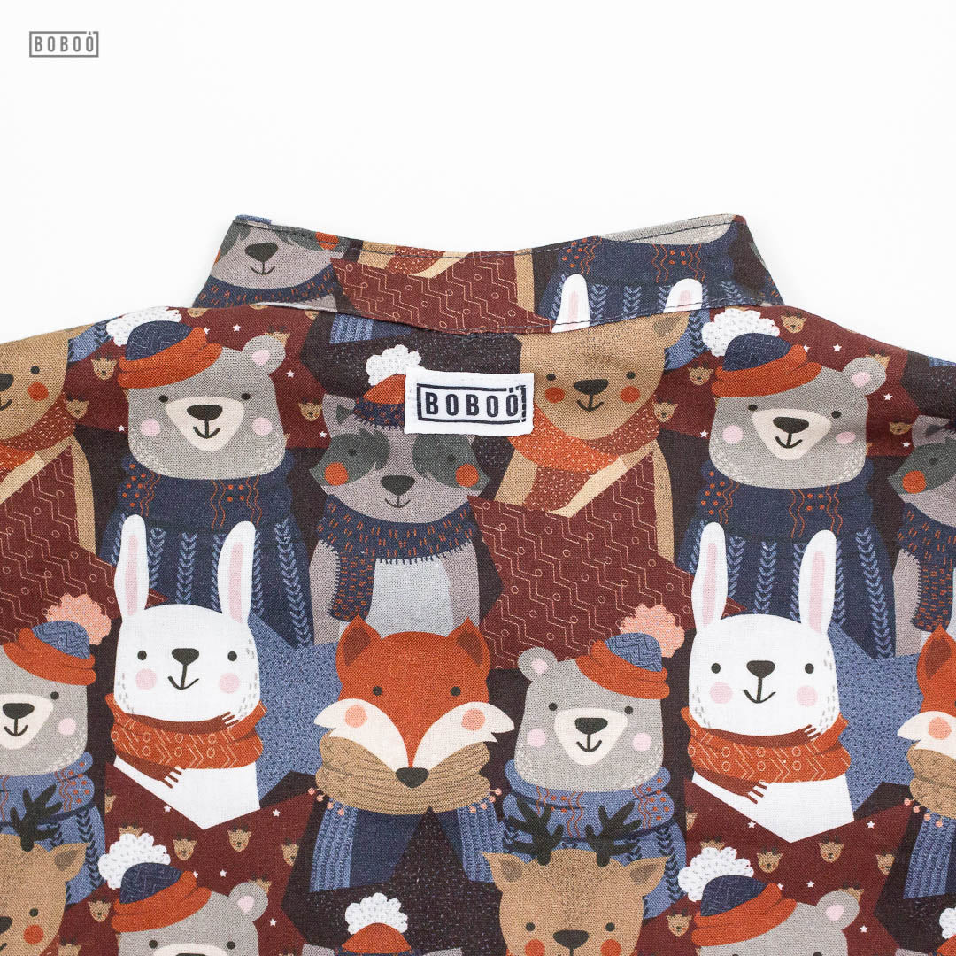 Camisa Cuello Mao Animales Abrigados