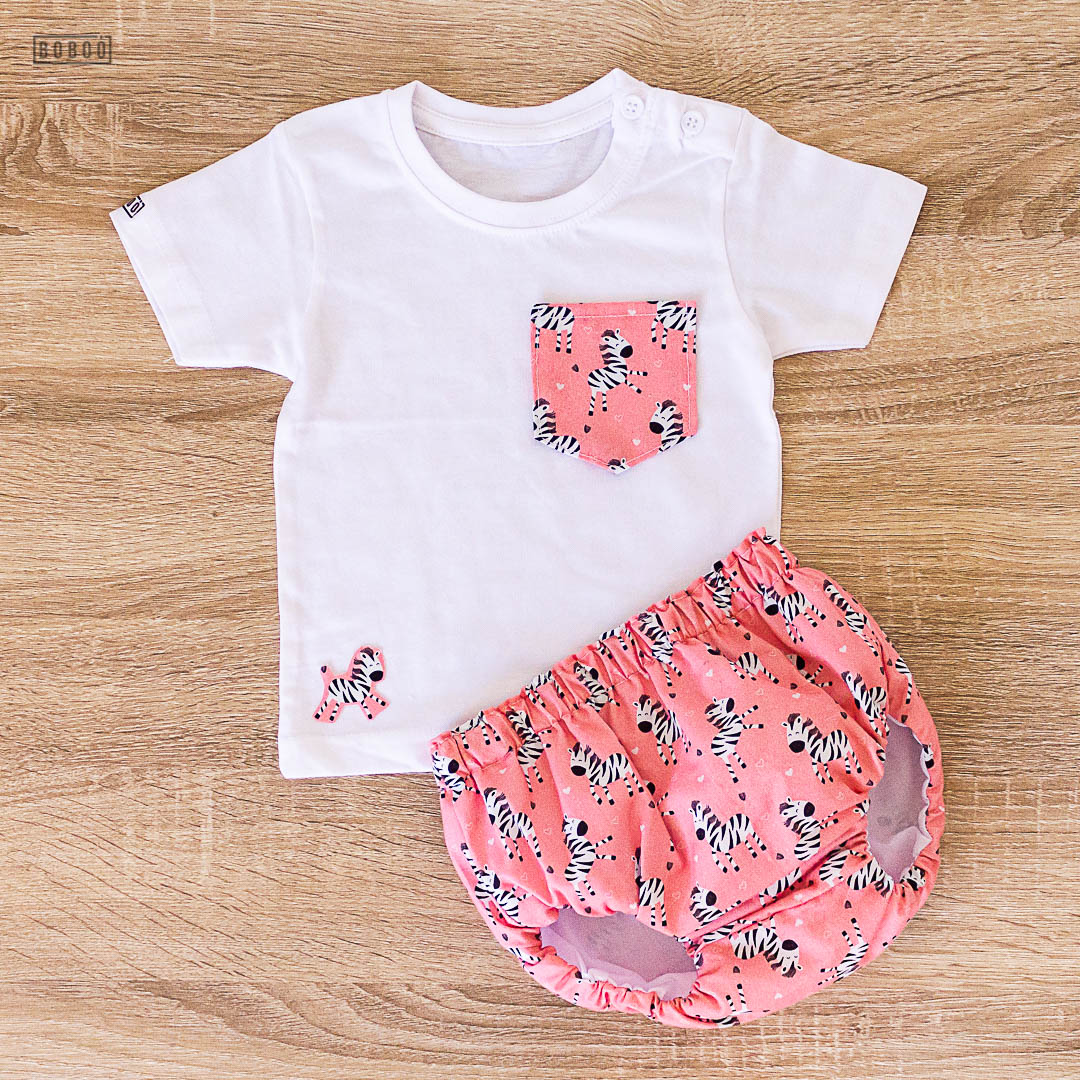 Camiseta Bolsillo Cebras Pink