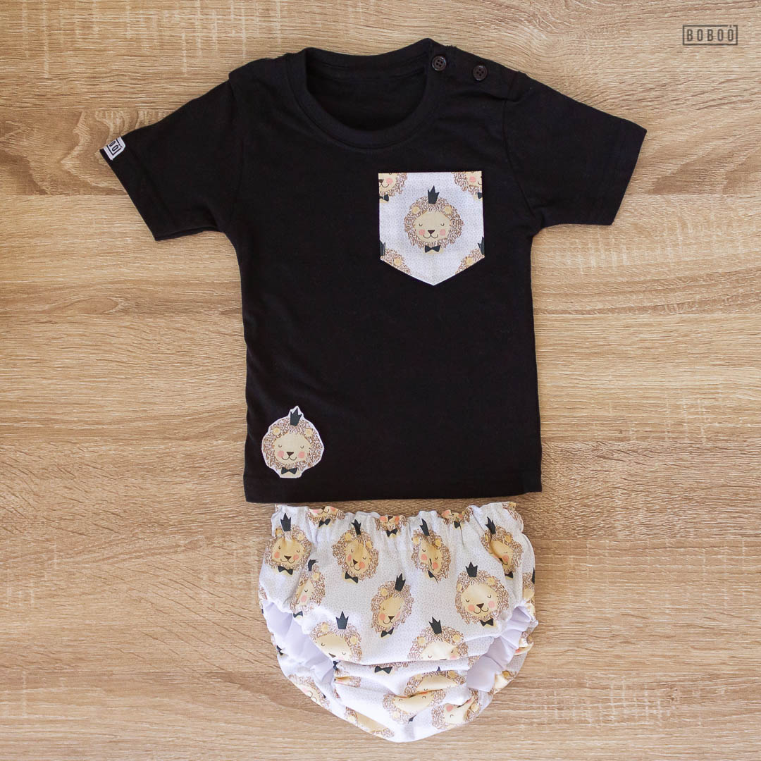 Camiseta Bolsillo León Negra