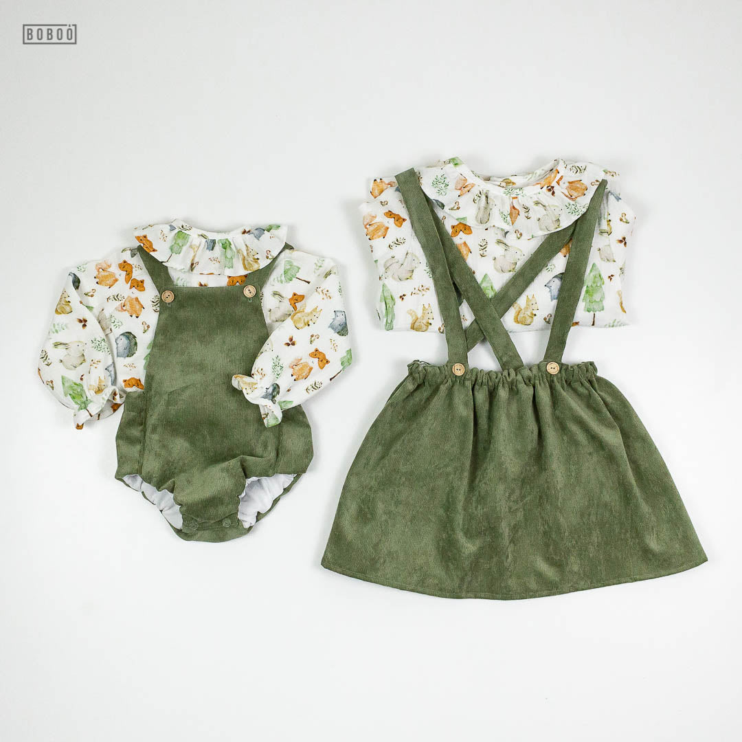 Falda con Tirantes Micropana Verde