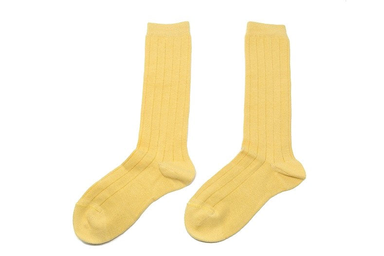 Calcetines Altos Canalé Amarillo Pastel