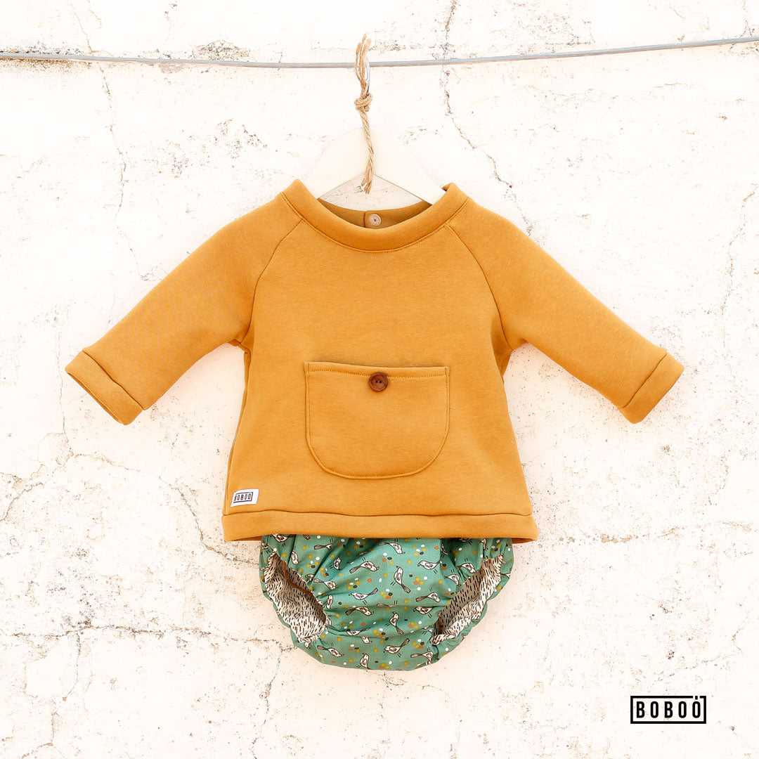 Sudadera Mostaza Bolsillo Grande sudadera