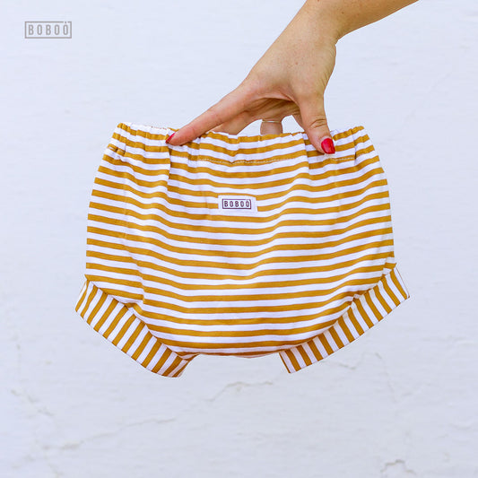 Shorts Rayas Mostaza
