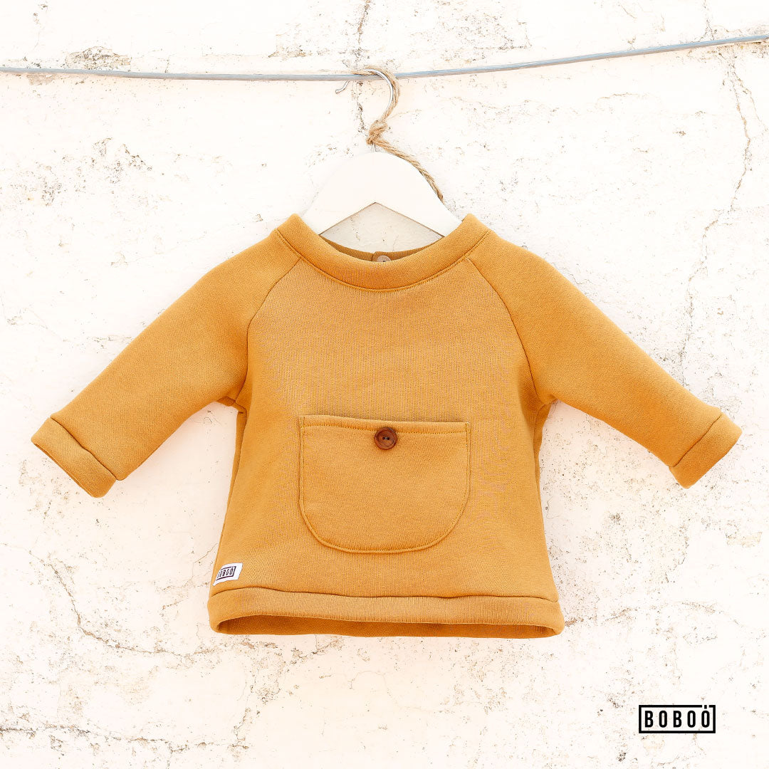 Sudadera Mostaza Bolsillo Grande sudadera
