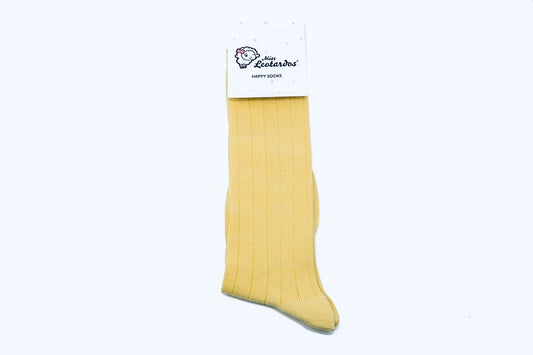 Calcetines Altos Canalé Amarillo Pastel